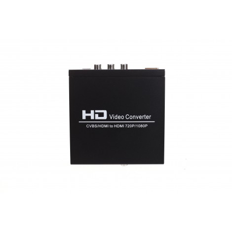 BK-8A 1080P 3RCA AV CVBS Composite Video L/R Audio or HDMI to HDMI Converter Box Adapter with Coaxial and 3.5mm Audio Output Upscaler Supports PAL/NTSC