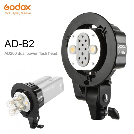 Godox AD-B2 Bowens Mount Doppelrohre Light Head Bracket für AD200 Portable Flash Speedlite
