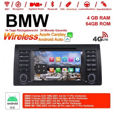 7 Zoll Android 13.0  Autoradio / Multimedia 4GB RAM 64GB ROM  Für BMW E53 E39 X5 M5 Built-in Carplay / Android Auto