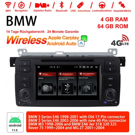 7 Zoll Android 11.0 4G LTE Autoradio / Multimedia 4GB RAM 64GB ROM Für BMW 3 Serie E46 BMW M3 Rover 75 Built-in Carplay / Android Auto