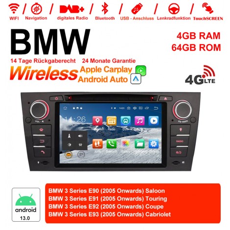 7 Zoll Android 13.0  Autoradio / Multimedia 4GB RAM 64GB ROM Für 3 Serie BMW E90 E91 E92 E93 318 320 325  Manuelle Klima klimaanlage Built-in Carplay / Android Auto
