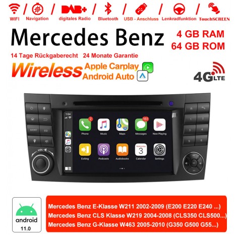 7 Zoll Android 11.0 Autoradio / Multimedia 4GB RAM 64GB ROM Für Mercedes Benz E-Klasse W211,CLS Klasse W219,G-Klasse W463