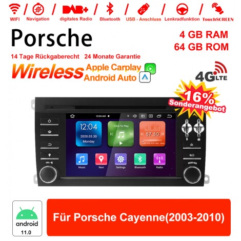 7 Zoll Android 11.0 4G LTE Autoradio / Multimedia 4GB RAM 64GB ROM Für Porsche Cayenne(2003-2010) Built-in Carplay / Android Auto
