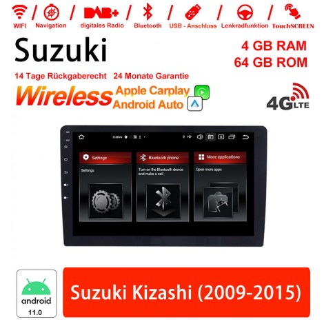 9 Zoll Android 11.0 4G LTE Autoradio / Multimedia 4GB RAM 64GB ROM Für Suzuki Kizashi (2009-2015) Built-in CarPlay / Android Auto