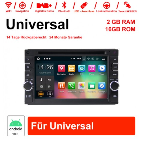 6.2 Zoll Android 10.0 Autoradio/Multimedia 2GB RAM 16GB ROM Für Universal