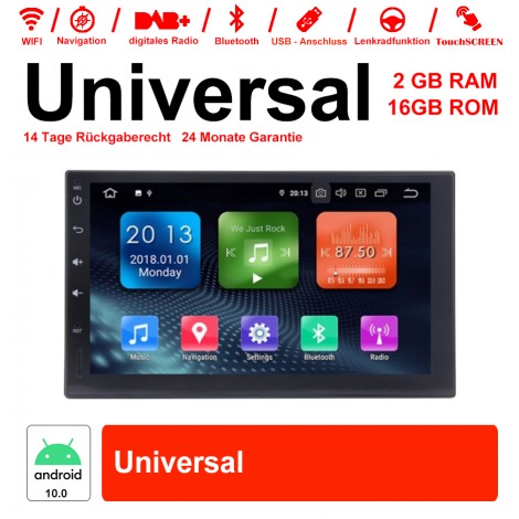 7 Zoll Android 10.0 Car Audio / Multimedia 2GB RAM 16GB ROM für Universal