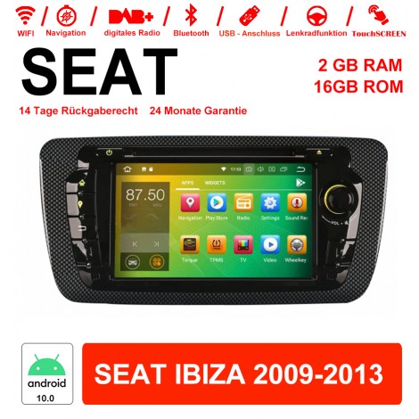 7 Zoll Android 10.0 Autoradio / Multimedia 2GB RAM 16GB ROM Für SEAT IBIZA 2009-2013