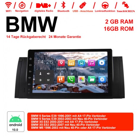 9 Zoll Android 10.0 Autoradio/Multimedia 2GB RAM 16GB ROM Für BMW X5 E53 M5 E39