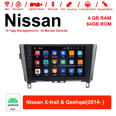 10.1 Zoll Android 10.0 Autoadio / Multimedia  4GB RAM 64GB ROM für Nissan X-trail & Qashqai(2014- )