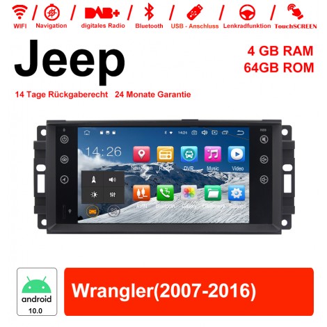 7 Zoll Android 10.0 Autoradio / Multimedia 4GB RAM 64GB ROM Für Jeep Wrangler