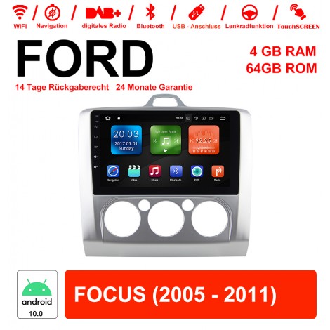 9 Zoll Android 10.0 Autoadio / Multimedia 4G RAM 64GB ROM  für Ford FOCUS(2005-2011)