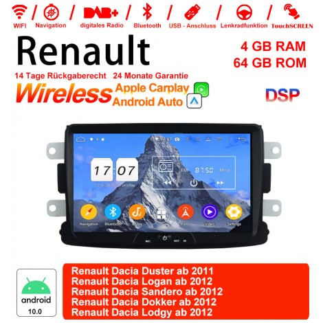 8 Zoll Android 12.0  Autoradio / Multimedia 4GB RAM 64GB ROM Für Renault Duster Built-in Carplay / Android Auto