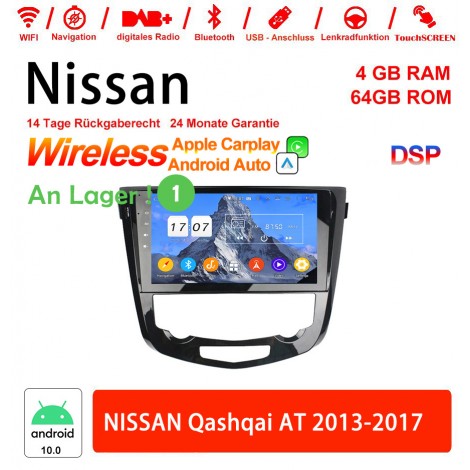 10.1 Zoll Android 12.0 Autoradio / Multimedia 4GB RAM 64GB ROM Für NISSAN Qashqai AT 2013-2017 Built-in Carplay / Android Auto