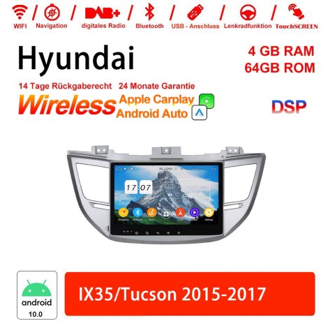 10.1 Zoll Android 12.0 Autoradio / Multimedia 4GB RAM 64GB ROM Für Hyundai IX35/Tucson 2015-2017 Built-in Carplay / Android Auto