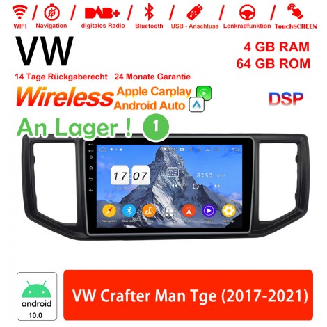 10 Zoll Android 12.0 Autoradio / Multimedia 4GB RAM 64GB ROM für VW Crafter Man Tge (2017-2021) Built-in Carplay / Android Auto
