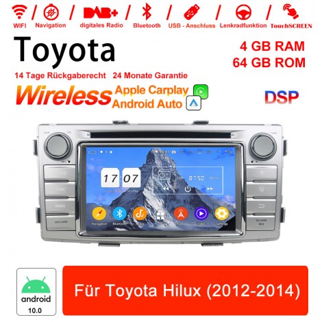 6 Zoll Android 12.0 Autoradio / Multimedia 4GB RAM 64GB ROM für Toyota Hilux (2012-2014)