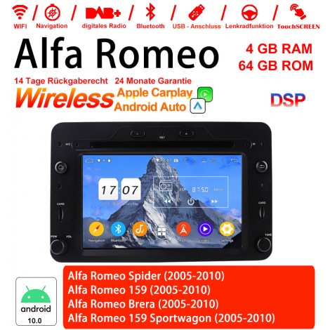 6.2 Zoll Android 12.0 Autoradio/Multimedia 4GB RAM 64GB ROM Für Alfa Romeo Spider 159 Brera 159 Sportwagon Built-in Carplay / Android Auto