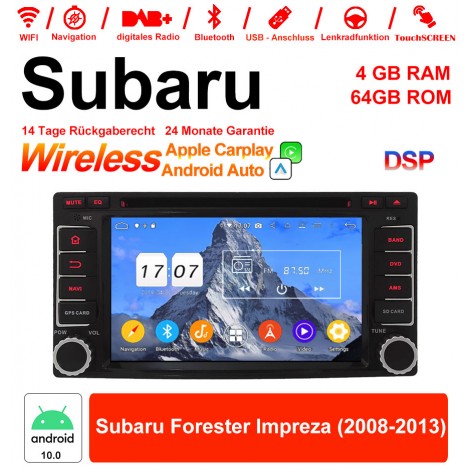 6.2 Zoll Android 12.0 Autoradio / Multimedia 4GB RAM 64GB ROM Für Subaru Forester Impreza 2008-2013 Mit WiFi NAVI Bluetooth USB
