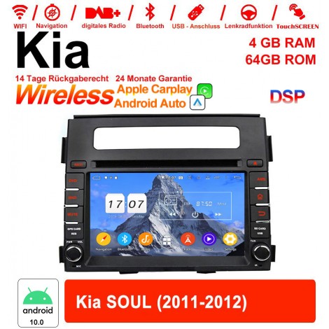 6.2 Zoll Android 12.0 Autoradio / Multimedia 4GB RAM 64GB ROM Für Kia SOUL 2011-2012 Mit WiFi NAVI Bluetooth USB