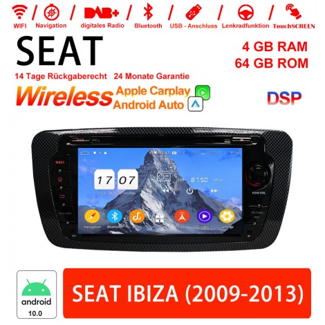 7 Zoll Android 12 Autoradio / Multimedia 4GB RAM 64GB ROM Für SEAT IBIZA 2009-2013 Mit WiFi NAVI Bluetooth USB