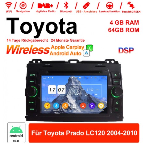 7'' Android 12.0 Octa-core 4GB RAM 64GB ROM Autoradio / Multimedia Für Toyota Prado LC120 2004-2010 Mit WiFi NAVI Bluetooth USB