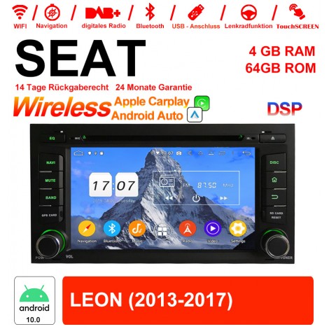 7 Zoll Android 12.0 Autoradio / Multimedia 4GB RAM 64GB ROM Für SEAT LEON (2013-2017) Mit WiFi NAVI Bluetooth USB