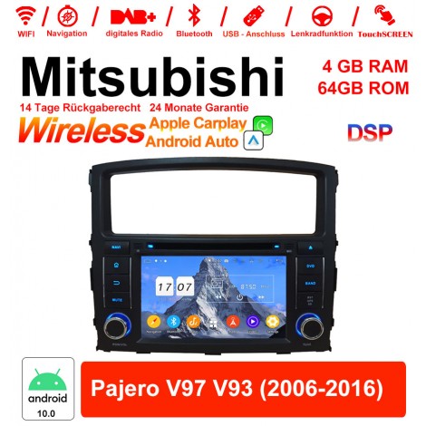 7 Zoll Android 12.0 Autoradio / Multimedia 4GB RAM 64GB ROM Für Mitsubishi Pajero V97 V93 2006-2016 Built-in CarPlay / Android Auto
