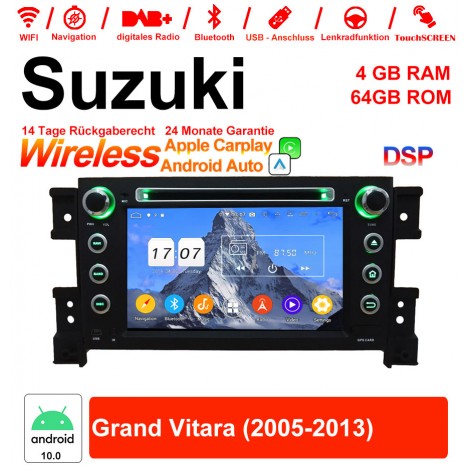 7 Zoll Android 12.0 Autoradio / Multimedia 4GB RAM 64GB ROM Für Suzuki Grand Vitara 2005-2013 Mit WiFi NAVI Bluetooth USB