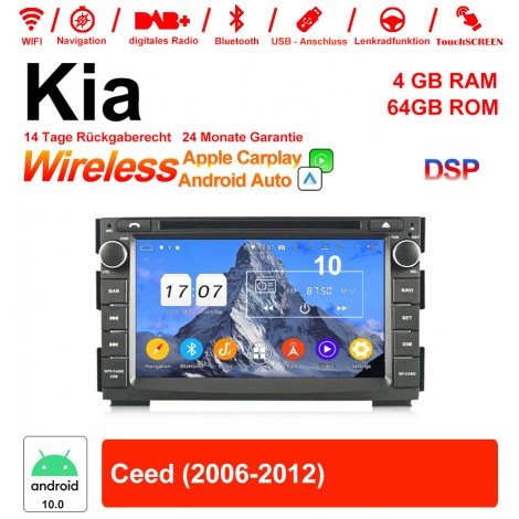 7 Zoll Android 12.0 Autoradio / Multimedia 4GB RAM 64GB ROM Für Kia Ceed 2006-2013 Mit WiFi NAVI Bluetooth USB