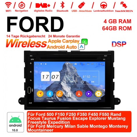 7 Zoll Android 12.0 Autoradio / Multimedia 4GB RAM 64GB ROM Für Ford 500 F150 F250 F350 F450 F550 Rand Focus Taurus Fusion Escape Explorer Mustang Freestyle Expedition Ford Mercury Milan Sable Montego Monterey Mountaineer Mit WiFi NAVI Bluetooth USB