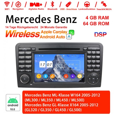 7 Zoll Android 12.0 Autoradio / Multimedia 4GB RAM 64GB ROM Für Benz W164 X164 Built-in Carplay / Android Auto