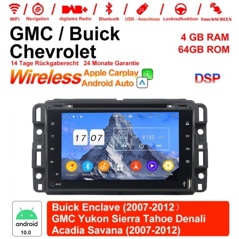 7 Zoll Android 12.0 Autoradio / Multimedia 4GB RAM 64GB ROM Für GMC sierra Yukon Savana Denali/Buick Enclave Chevrolet Mit WiFi NAVI Bluetooth USB