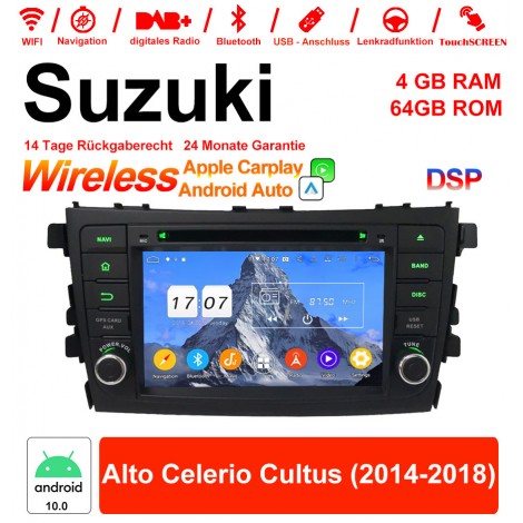 7 Zoll Android 12.0 Autoradio / Multimedia 4GB RAM 64GB ROM Für Suzuki Alto Celerio Cultus 2014-2018 Mit WiFi NAVI Bluetooth USB
