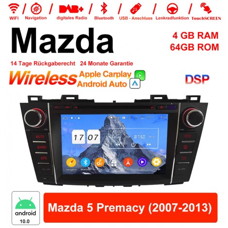 8 Zoll Android 12.0 Autoradio / Multimedia 4GB RAM 64GB ROM Für Mazda 5 Premacy 2007-2013 Mit WiFi NAVI Bluetooth USB