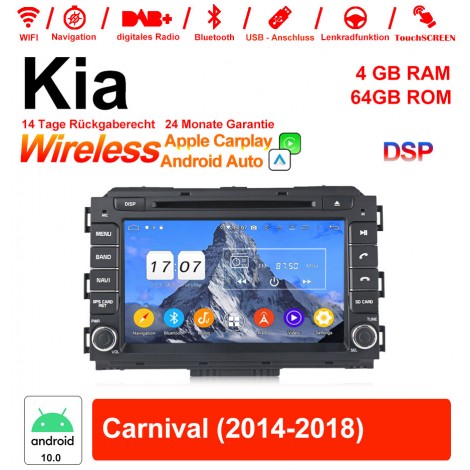 8 Zoll Android 12.0 Autoradio / Multimedia 4GB RAM 64GB ROM Für Kia Carnival 2014 2015 2016 2017 2018 Mit WiFi NAVI Bluetooth USB