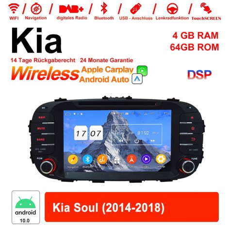 8 Zoll Android 12.0 Autoradio / Multimedia 4GB RAM 64GB ROM Für Kia Soul 2014-2018 Mit WiFi NAVI Bluetooth USB