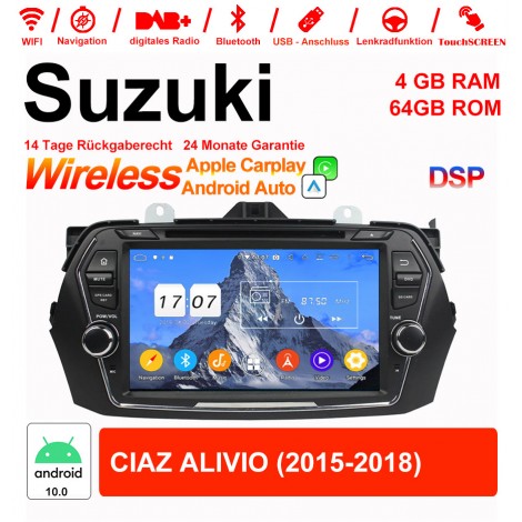 8 Zoll Android 12.0 Autoradio / Multimedia 4GB RAM 64GB ROM Für Suzuki CIAZ ALIVIO 2015-2018 Mit WiFi NAVI Bluetooth USB