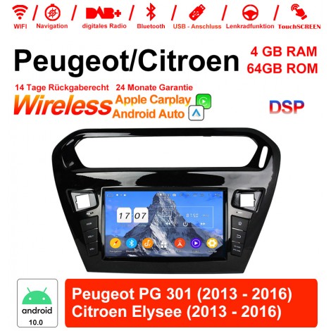 8 Zoll Android 12.0 Autoradio / Multimedia 4GB RAM 64GB ROM Für Peugeot PG 301 / CITROEN Elysee Mit WiFi NAVI Bluetooth USB