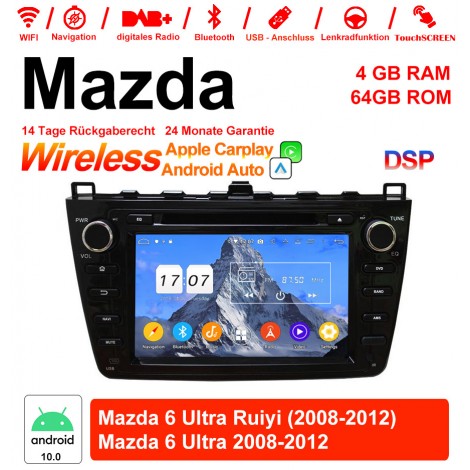 8 Zoll Android 12.0 Autoradio / Multimedia 4GB RAM 64GB ROM Für Mazda 6 Ultra Ruiyi 2008-2012 Mit WiFi NAVI Bluetooth USB