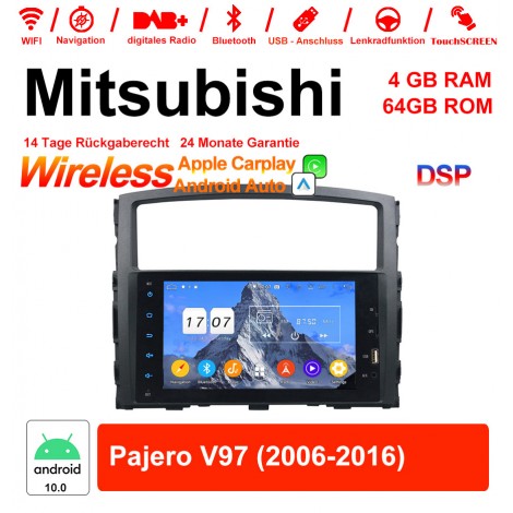8 Zoll Android 12.0 Autoradio / Multimedia 4GB RAM 64GB ROM Für Mitsubishi Pajero V97 2006-2016 Built-in CarPlay / Android Auto