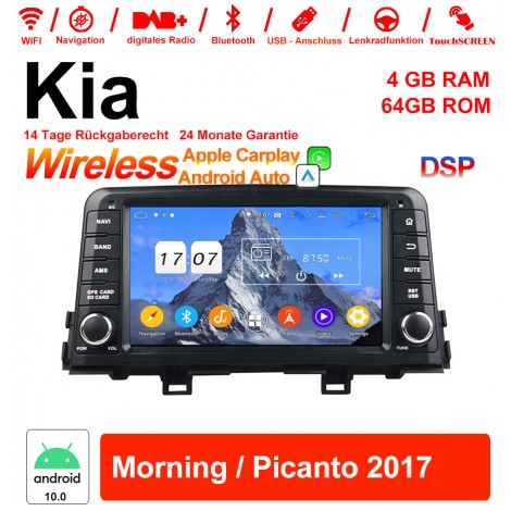 8 Zoll Android 12.0 Autoradio / Multimedia 4GB RAM 64GB ROM Für Kia Morning/Picanto 2017 Mit WiFi NAVI Bluetooth USB