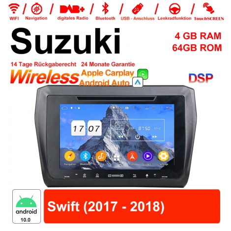 8 Zoll Android 12.0 Autoradio / Multimedia 4GB RAM 64GB ROM Für Suzuki Swift 2017 2018 Mit WiFi NAVI Bluetooth USB