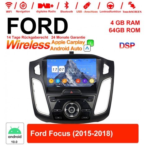 9 Zoll Android 12.0 Autoradio / Multimedia 4GB RAM 64GB ROM Für Ford Focus 2015-2018 Mit WiFi NAVI Bluetooth USB