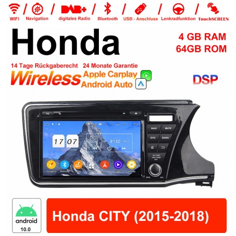 9 Zoll Android 12.0 Autoradio / Multimedia 4GB RAM 64GB ROM Für Honda CITY 2015-2018 Mit WiFi NAVI Bluetooth USB