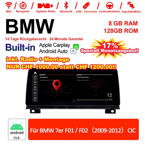 12.3 Zoll Qualcomm Snapdragon 662 8 Core Android 13.0 4G LTE Autoradio / Multimedia USB Carplay Für BMW 7 Series F01/F02 (2009-2012) CIC Mit WiFi