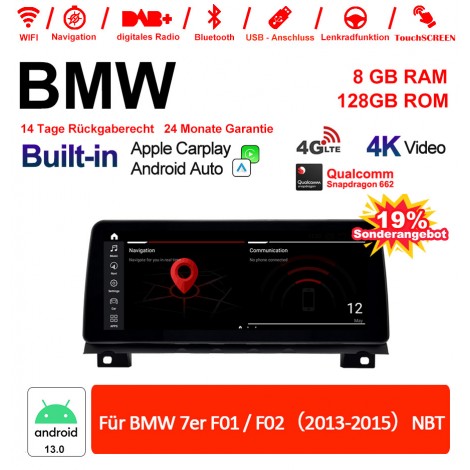 12.3 Zoll Qualcomm Snapdragon 662 8 Core Android 13.0 4G LTE Autoradio / Multimedia USB Carplay Für BMW 7 Series F01/F02 (2013-2015) NBT Mit WiFi