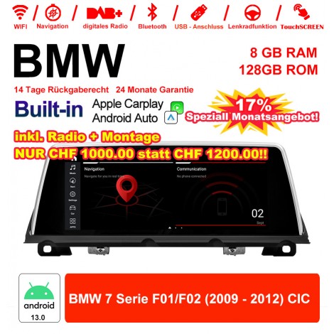 10.25 Zoll Qualcomm Snapdragon 665 8 Core Android 13.0 4G LTE Autoradio / Multimedia USB WiFi Navi Carplay Für BMW 7 Series F01 F02 (2009-2012) CIC
