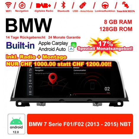 10.25 Zoll Qualcomm Snapdragon 665 8 Core Android 12.0 4G LTE Autoradio / Multimedia USB WiFi Navi Carplay Für BMW 7 Series F01 / F02 (2013-2015) NBT