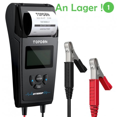 TOPDON BT500P 12V 24V Auto Batterie Tester mit Drucker Batterie Last Test für Motorrad Auto Lade Ankurbeln Batterie analysator