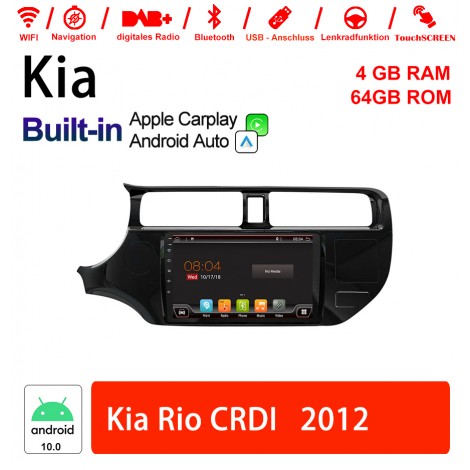 9 Zoll Android 10.0 Autoradio / Multimedia 4GB RAM 64GB ROM Für Kia Rio CRDI 2012 Built-in Carplay